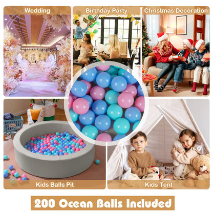 Ball Pit for Toddlers Baby Foam Ball Pit with Ocean Balls Soft Round Kids Ball Pool
