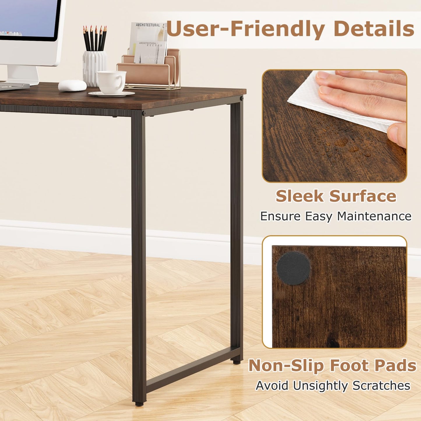 115 CM Computer Desk with 5 Storage Compartments