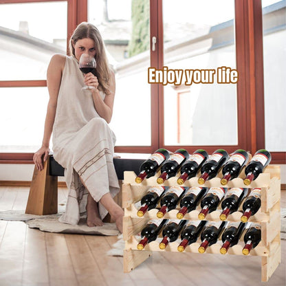 6 Tier Wine Rack with stackable Design for 36 Bottle