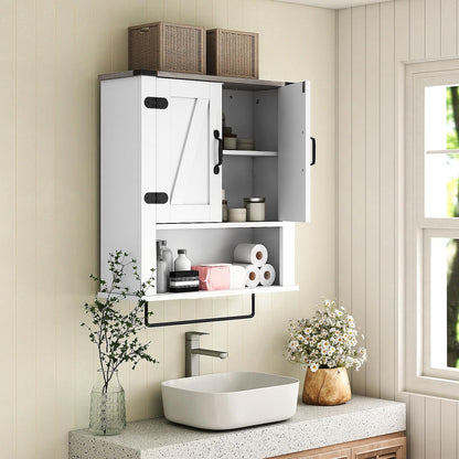 Bathroom Wall Cabinet, Farmhouse Over-The-Toilet Storage Cupboard