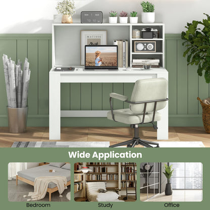 Computer Desk with 3 Storage Shelves and Cable Hole for Study