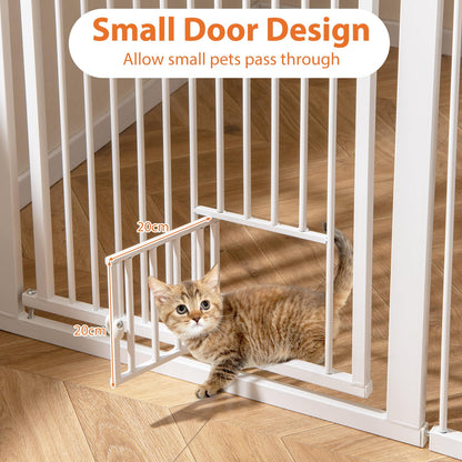 150cm Metal Pet Gates with 2 Extension Kits Lockable Small Door