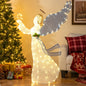 Pre-lit Christmas Angel, 3D Glittered Angel with LED Lights