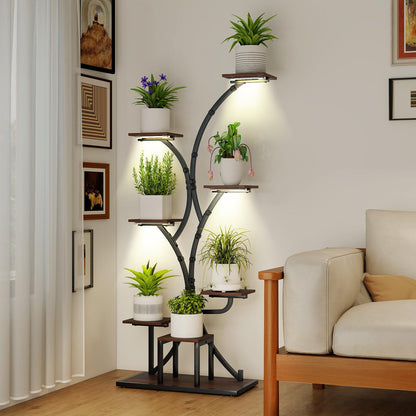 146/155CM Tall 8-Tier Corner Metal Plant Shelf for Multiple Plants