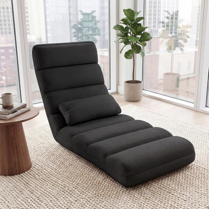 Folding Sofa Bed, 5-Position Adjustable Lazy Floor Sofa Chair Bed