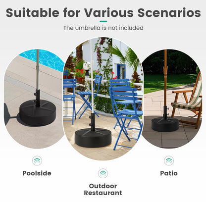 Weighted Patio Umbrella Base with 2 Adjustable Knobs for Garden