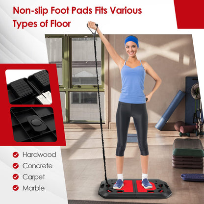 Fitness Equipment with Foldable Push-up Stand Elastic Resistance Bands