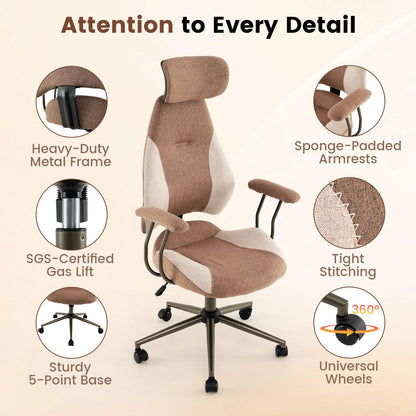 Ergonomic Office Chair, High Back Computer Desk Chair with 2D Headrest