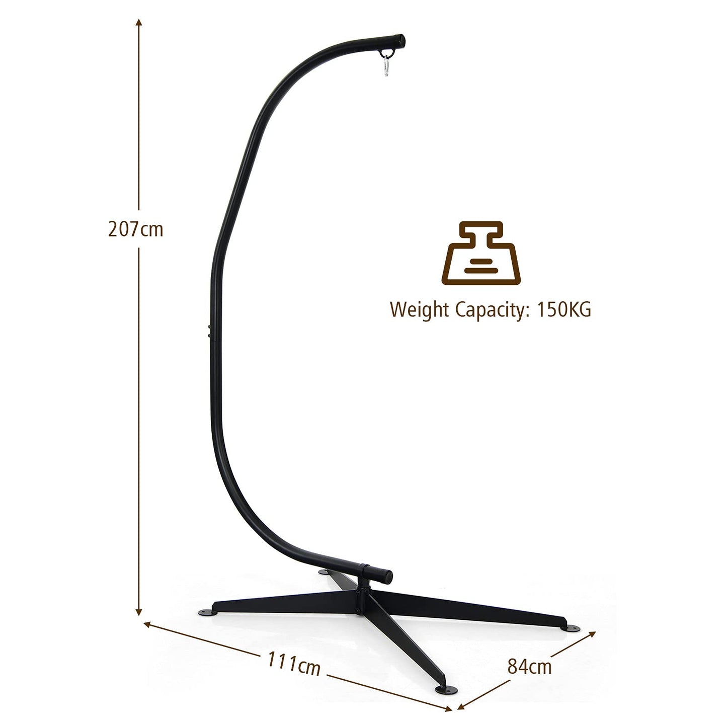 Solid Steel C Hammock Frame Stand Construction