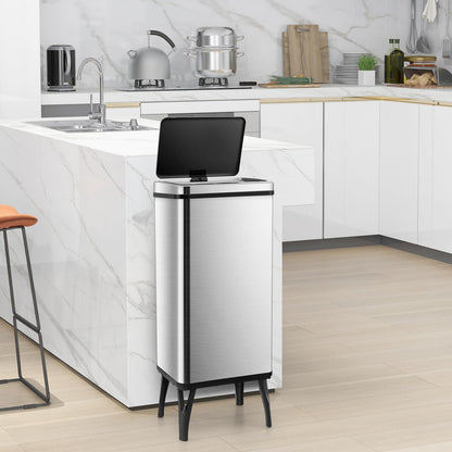 50L Stainless Steel Trash Can Automatic Motion Sensor Garbage Bin