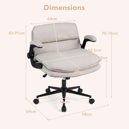 Criss Cross Office Chair on Wheels, Wide Seat Desk Chair