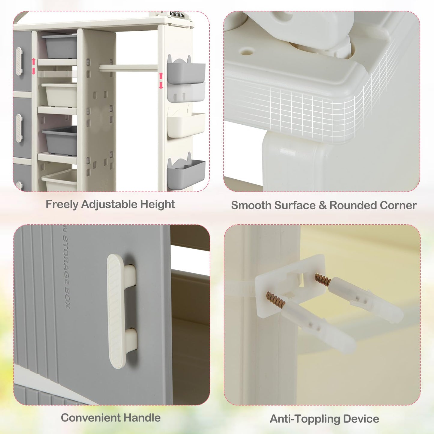 Kids Costume Storage Closet with Storage Bin