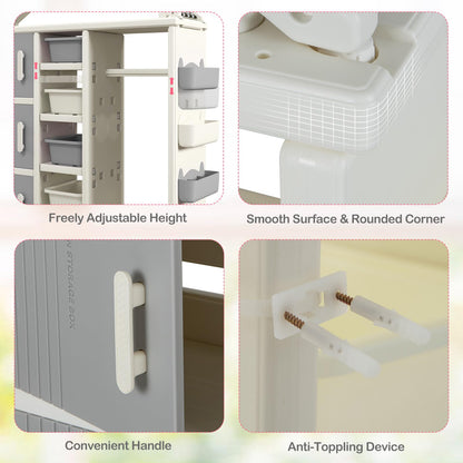 Kids Costume Storage Closet with Storage Bin