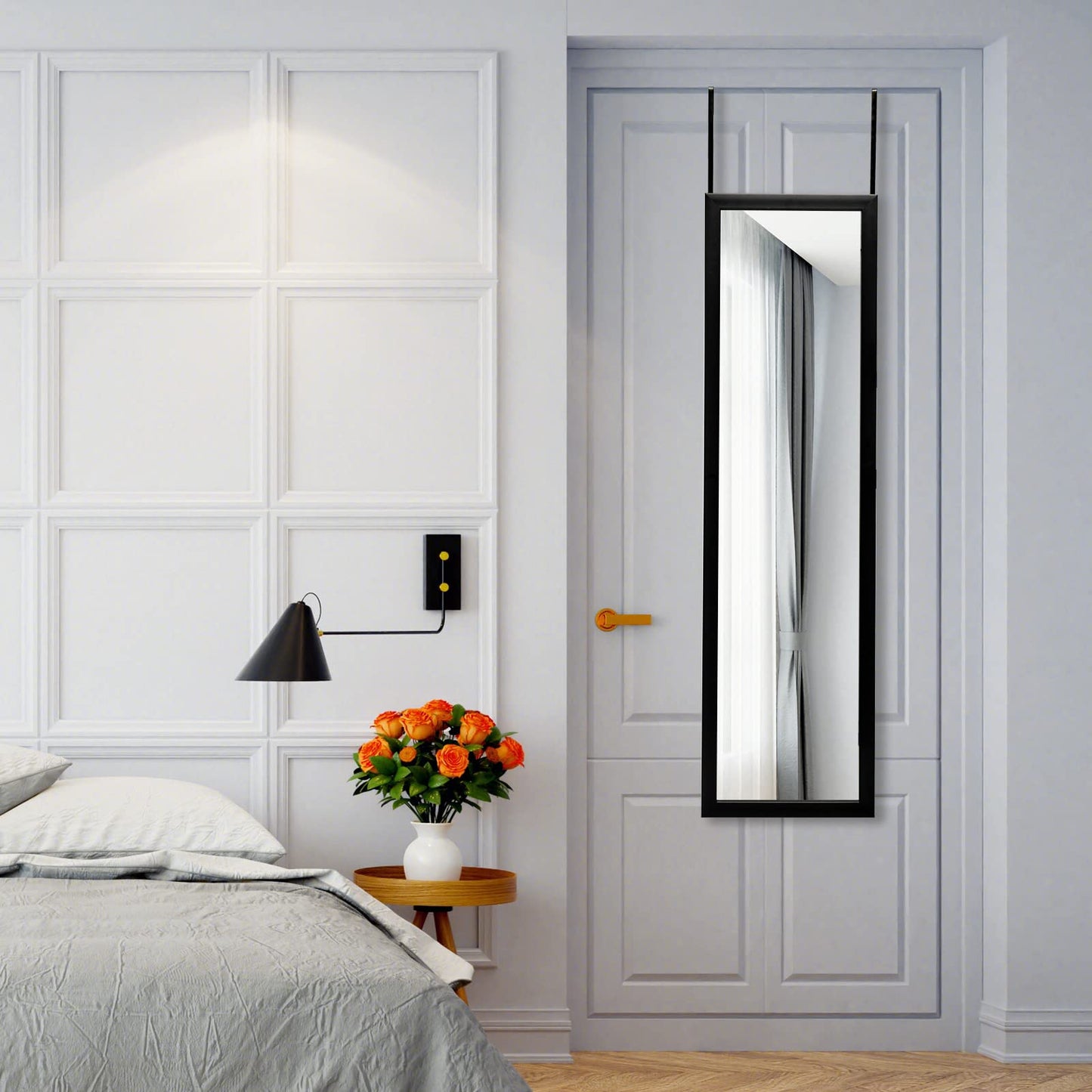 Full Length Over the Door Mirror with Hanging Hooks for Bedroom