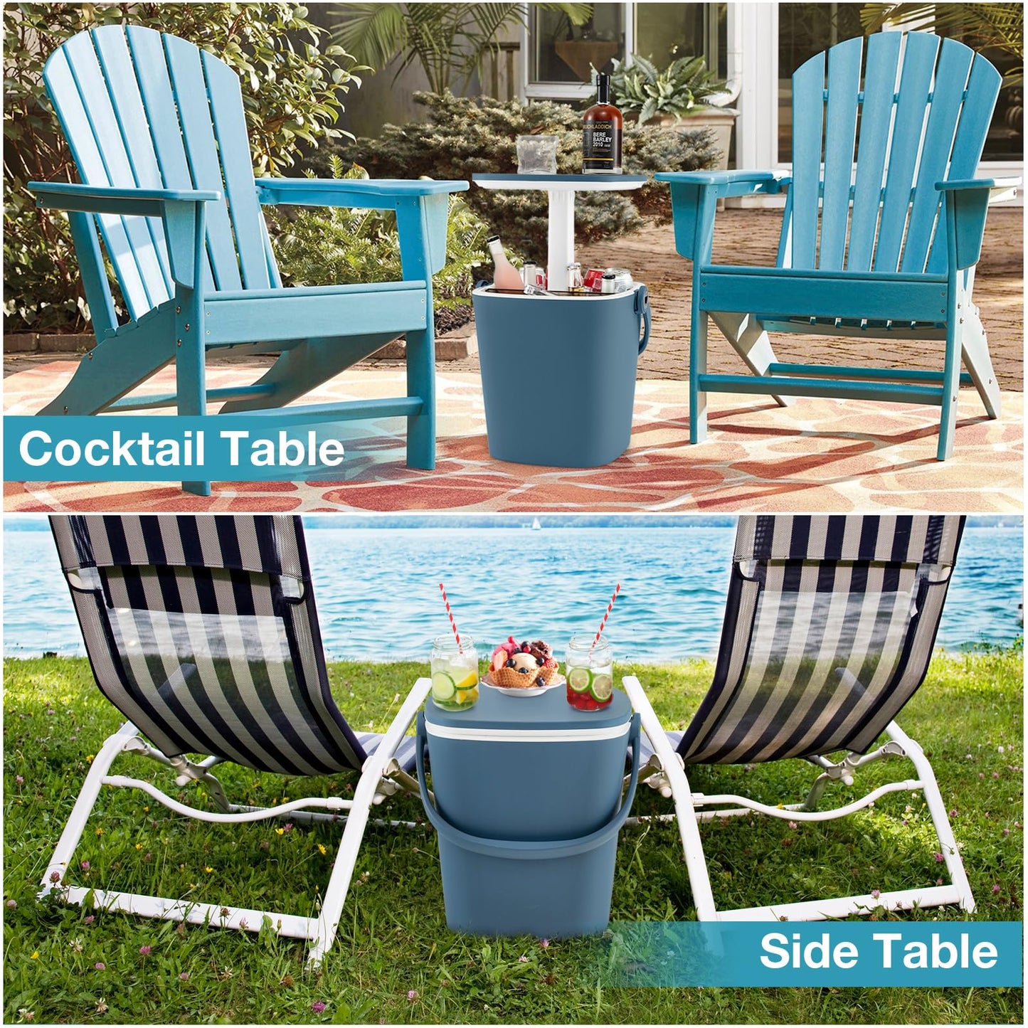15L Outdoor Cool Bar Table with Lift Top Lid