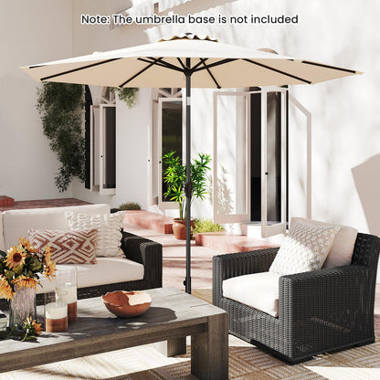 3M  Waterproof Garden Parasol with Tilt & Crank Handle