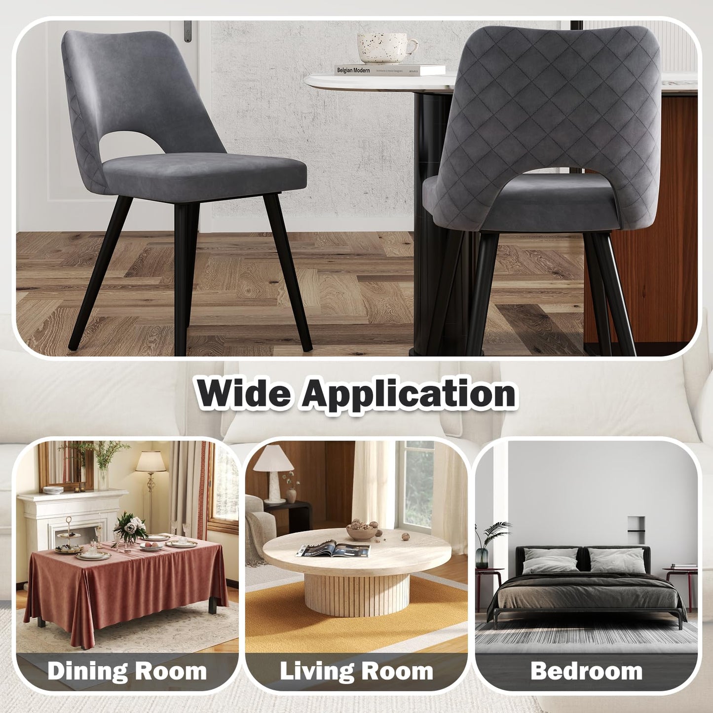 Set of 2 Upholstered Living Room Chair with High-density Sponge Cushion