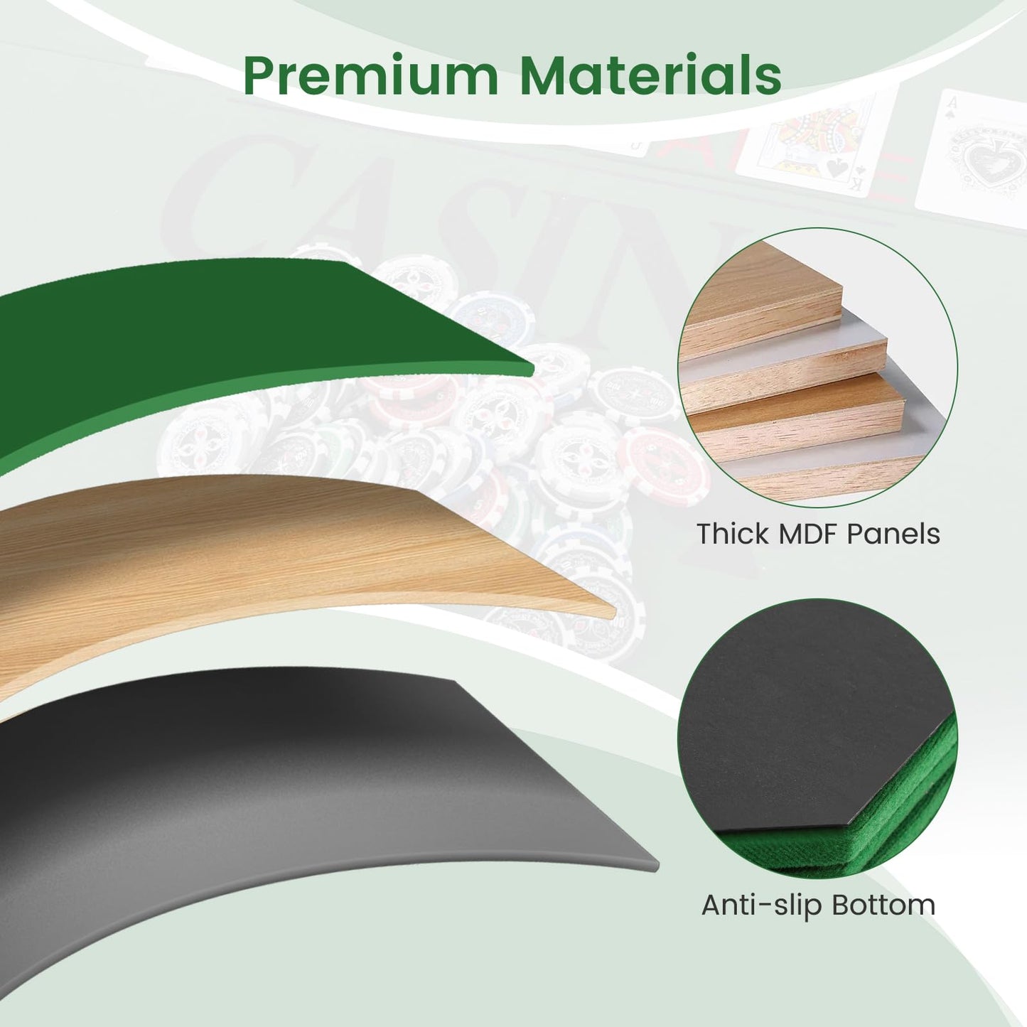 8 Player Foldable Texas Holdem Poker Table Topper with Carrying Bag