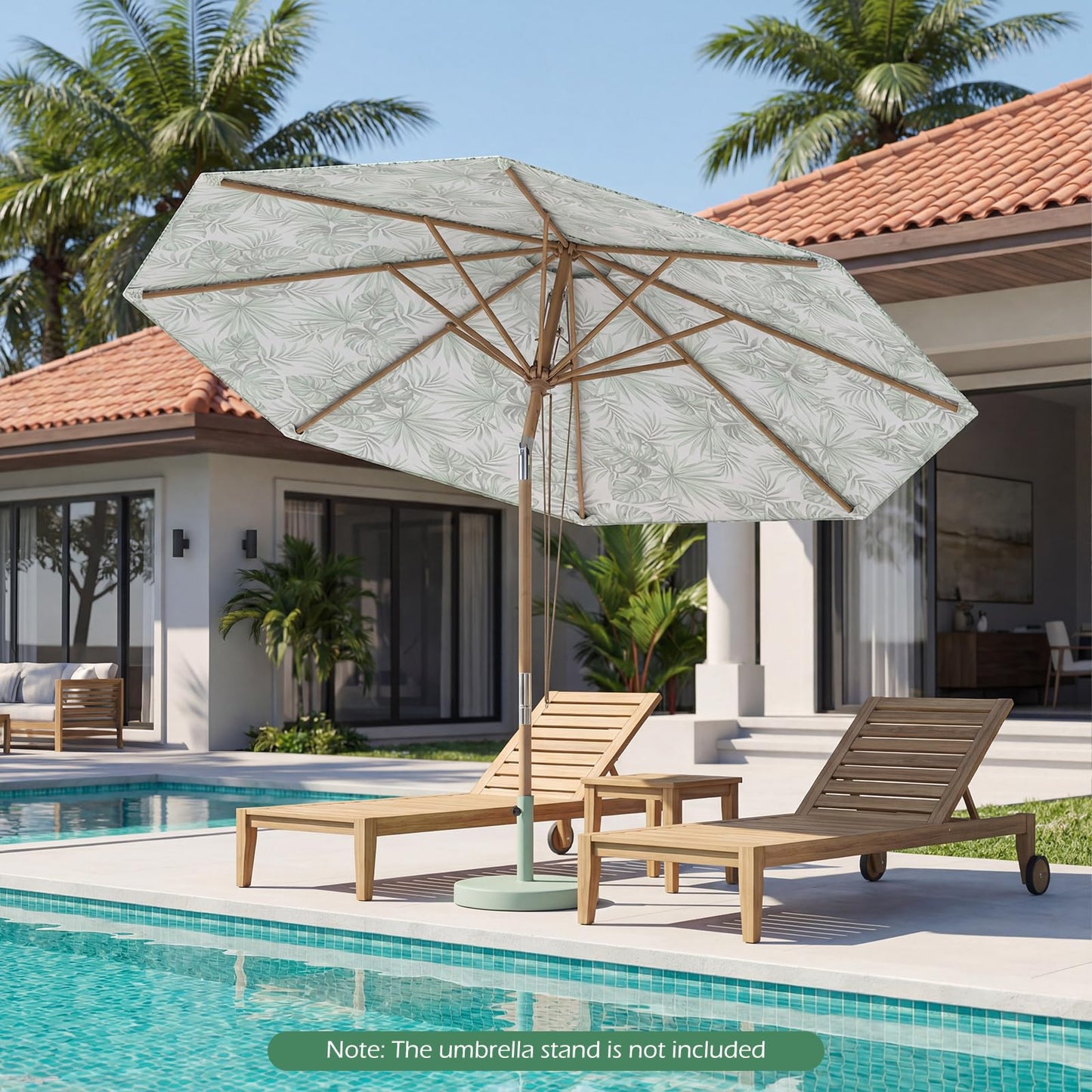 Garden Parasol, Outdoor Heavy Duty Umbrella with Push Button Tilt