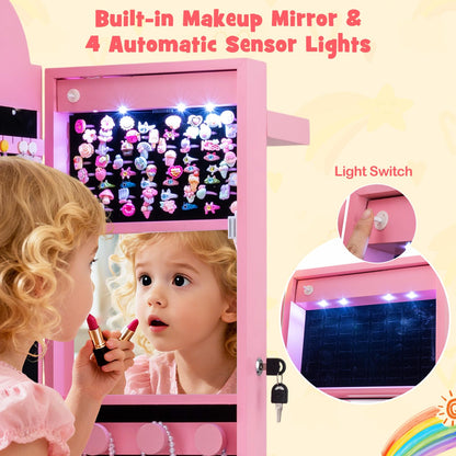 Kids Jewelry Cabinet Standing Children Jewelry Organizer