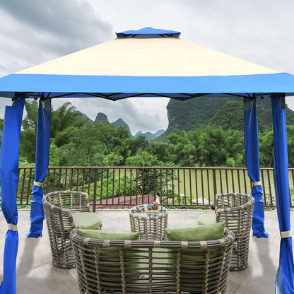 4 x 4m Pop up Outdoor Gazebo with 2-Tier Roof and Carrying Bag