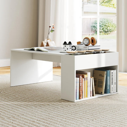 Coffee Table 85cm Coffee Table with Double Layer Storage Space