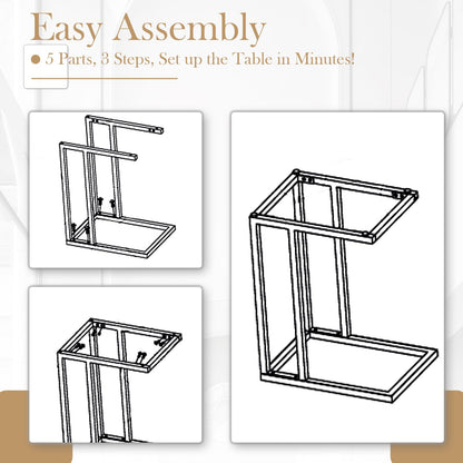 C Shaped Garden Side Table for Living Room