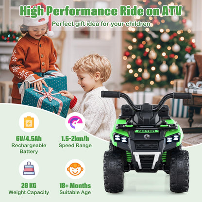 6V Kids Electric Quad Bike with Spray Function and Storage Box