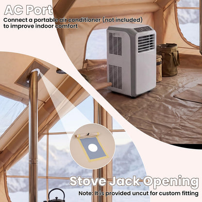 Inflatable Camping Tent with Stove Jack 4 Season Blow Up Tent with Pump