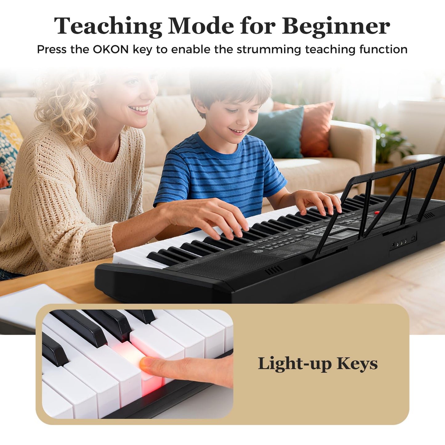 61 Key Keyboard Piano, Portable Digital Piano with 200 Rhythms