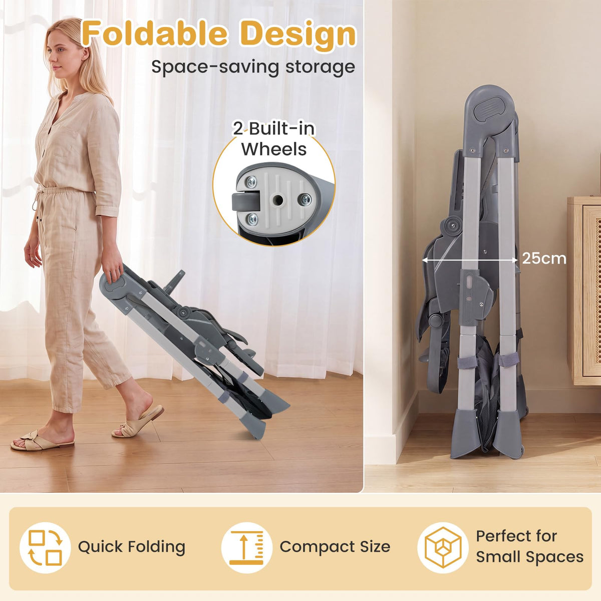 Foldable High Chair for Babies and Toddlers
