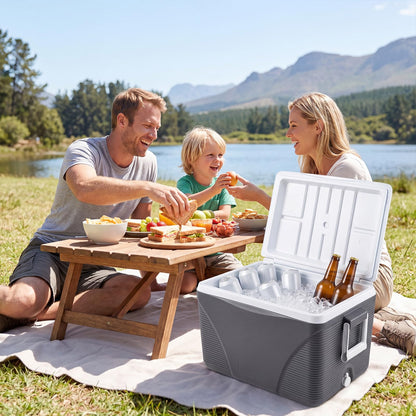 41L Insulated Cool Box, Hard Cooler Ice Chest Box for Cold/Hot Food & Drink with Handle