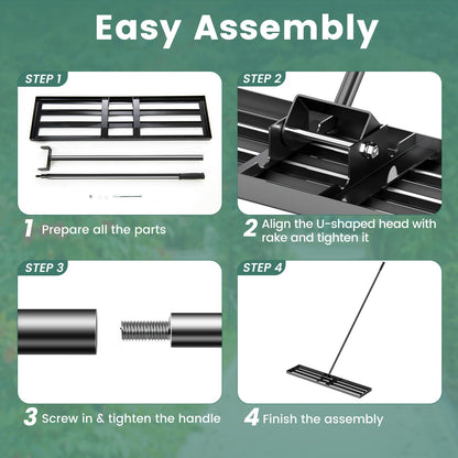46" x 10” Heavy Duty Lawn Leveler with 77” Ergonomic Handle