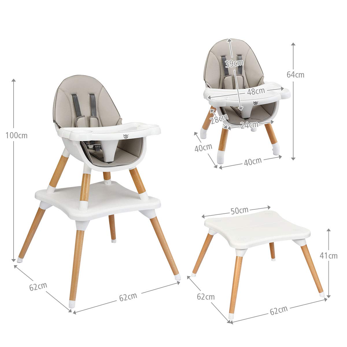 4 in 1 Convertible High Chair