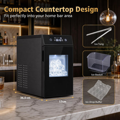 5 cm Ice Ball Maker with Self-Cleaning and 8H Timer for Whiskey Bourbon