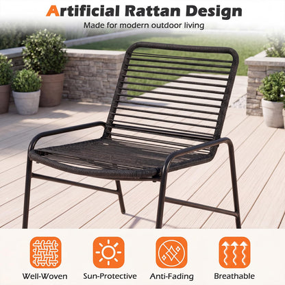 3 Piece Patio Bistro Set, Metal Frame Garden Furniture Set