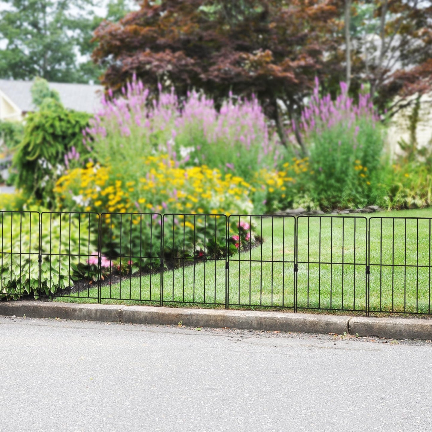 GiantexUK Decorative Garden Fence 51in x 14ft/24in x 13ft Foldable Rustproof Metal Wire Fencing