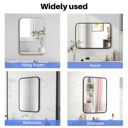 Rectangle Bathroom Mirror with Shatter-Proof Film and Expansion Screws
