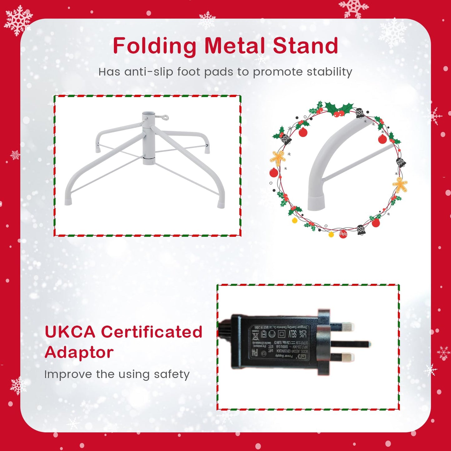 Flocked Artificial Xmas Tree with 808 PVC Branch Tips and 350 LED Lights