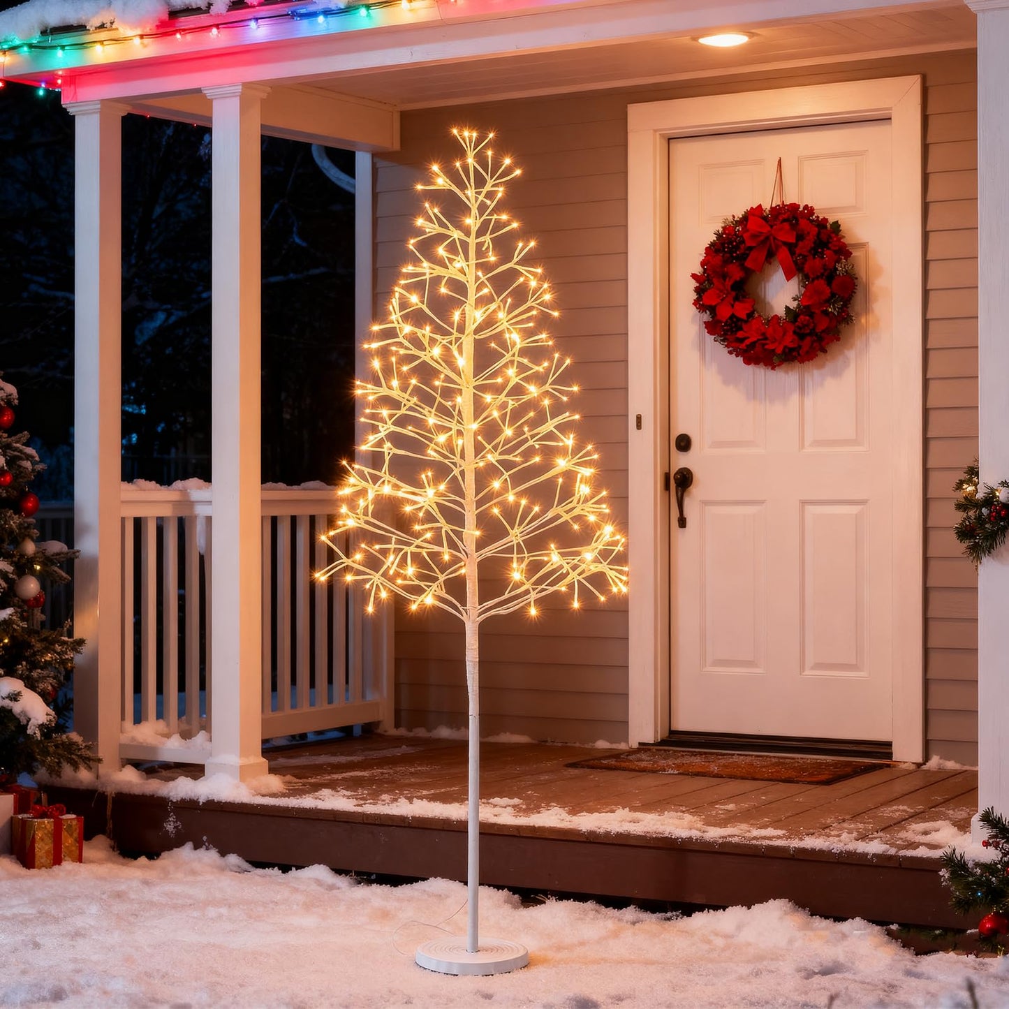 1.5/1.8m Lighted Birch Tree Twig Tree with 240 Warm White LED Lights