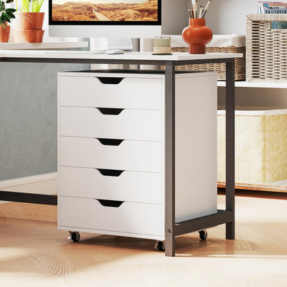 5 Drawer Chest with Lockable Wheels for Home Office
