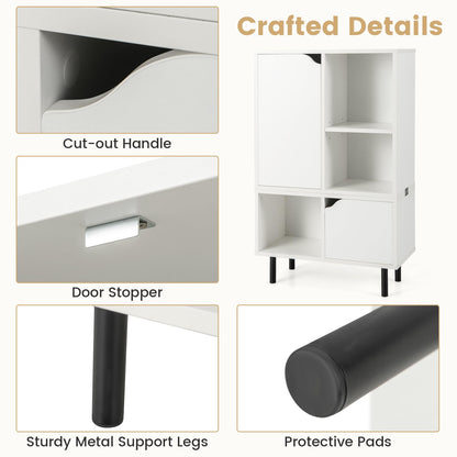 Stackable Bookcase with Adjustable Shelf and Cubes for Living Room Bedroom