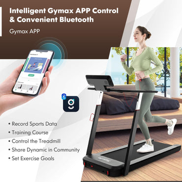 Folding Treadmill, 2.25HP Running Jogging Walking Machine with LED Display