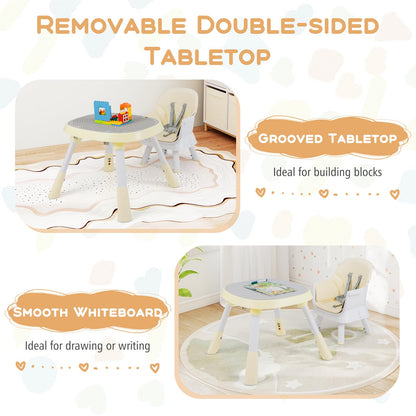 16 in 1 Convertible Highchair/Table Chair Set/Building Block Table/Booster Seat with Removable Tray