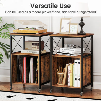 Record Player Stand with Built in Charging Station