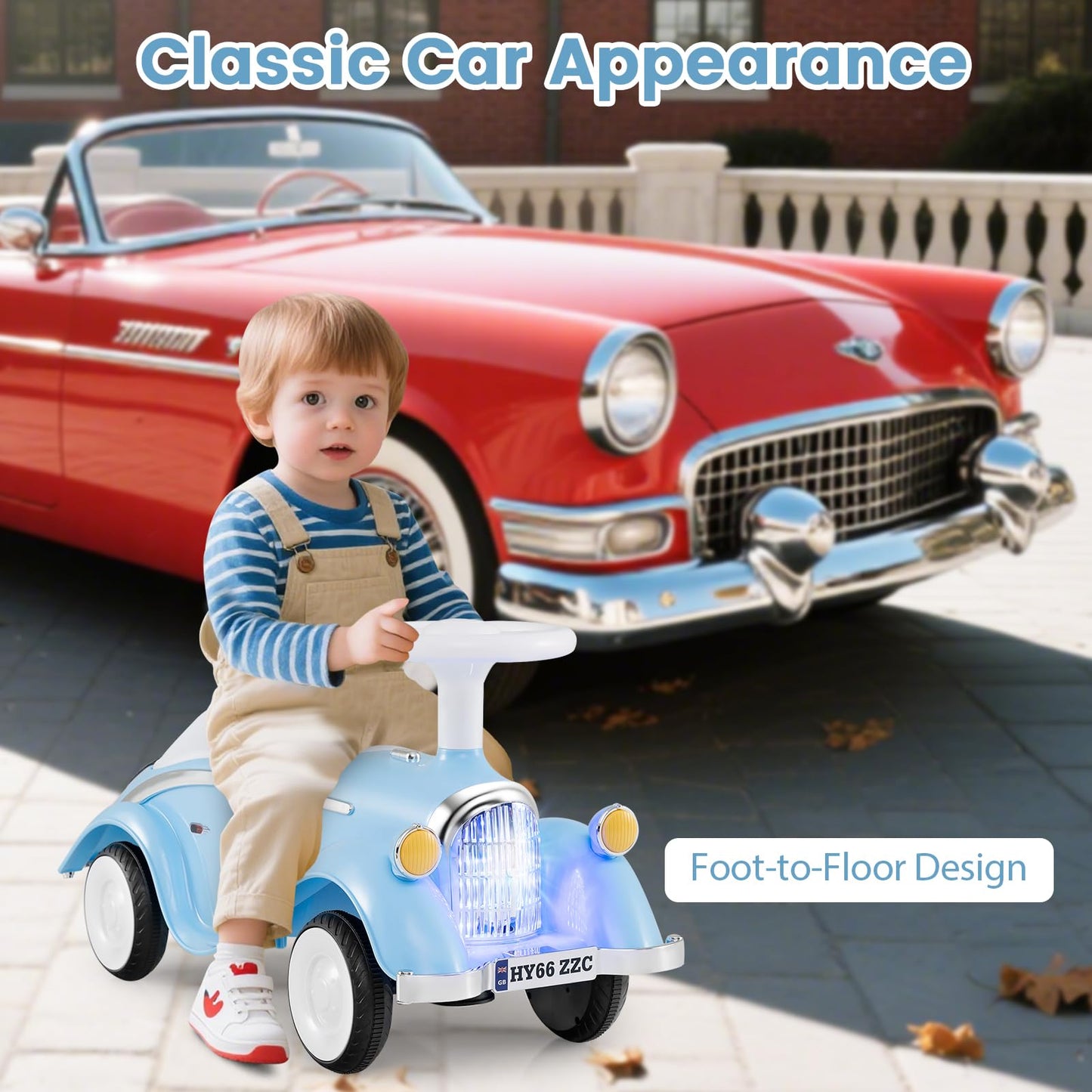 Toddler Ride on Toy with Steering Wheel for Children 19-36 Months Old