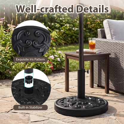 Round Parasol Base, 38mm Heavy Duty Umbrella Stand
