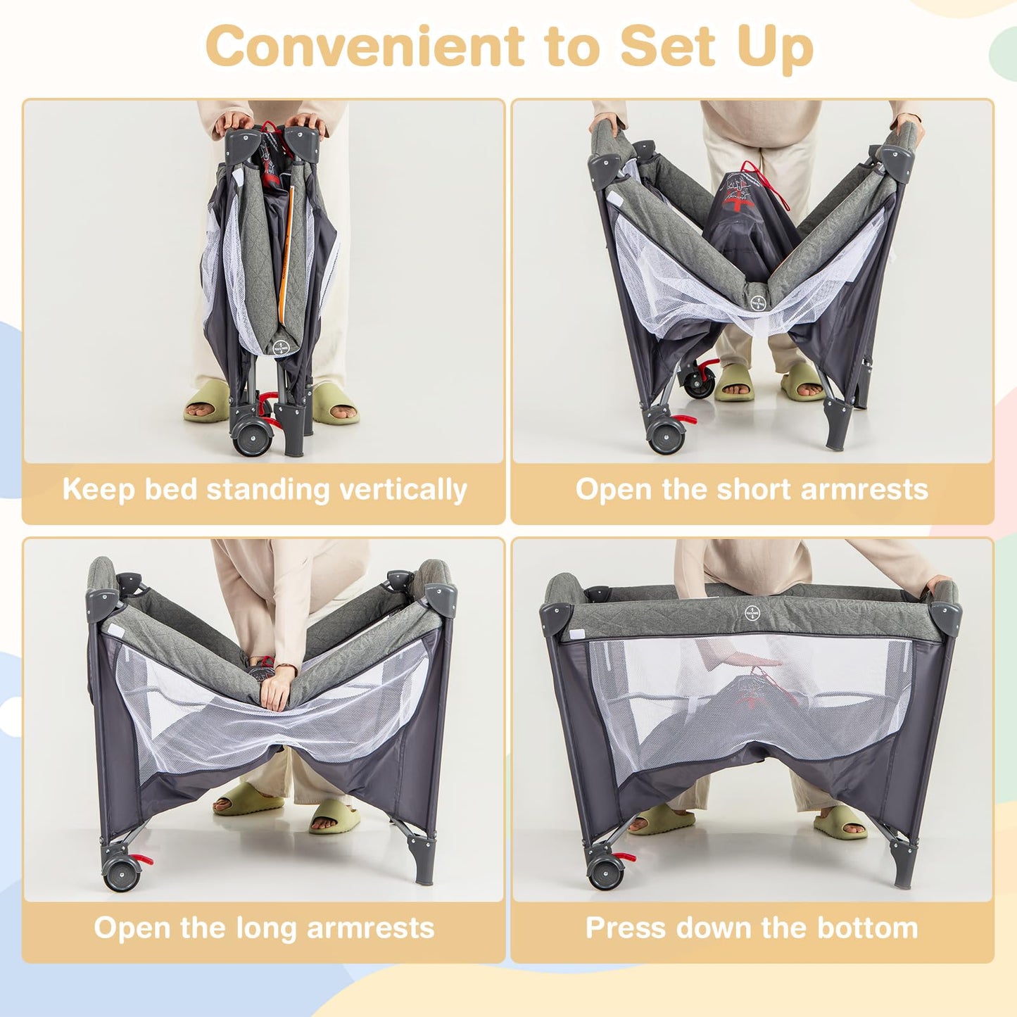 Foldable Baby Bedside Sleeper with Diaper Changer