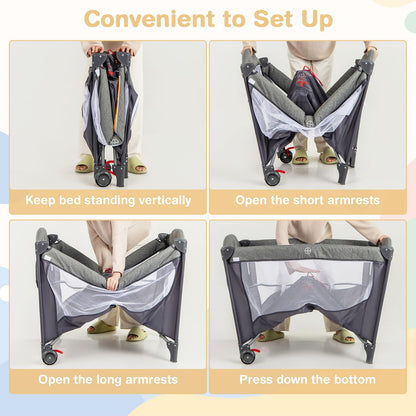 Foldable Baby Bedside Sleeper with Diaper Changer