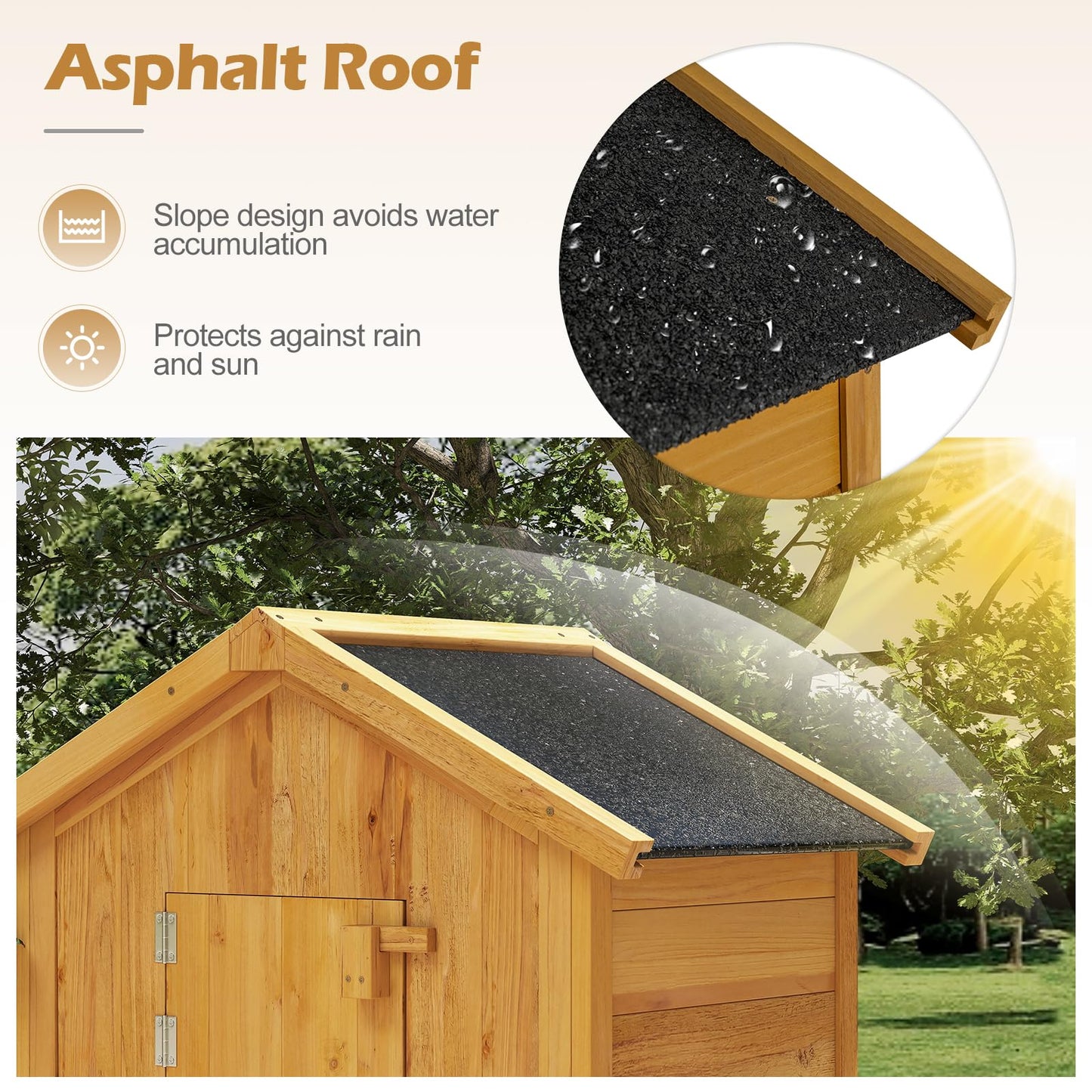 Wooden Garden Shed, Outdoor Tool Storage Cabinet with Foldable Table